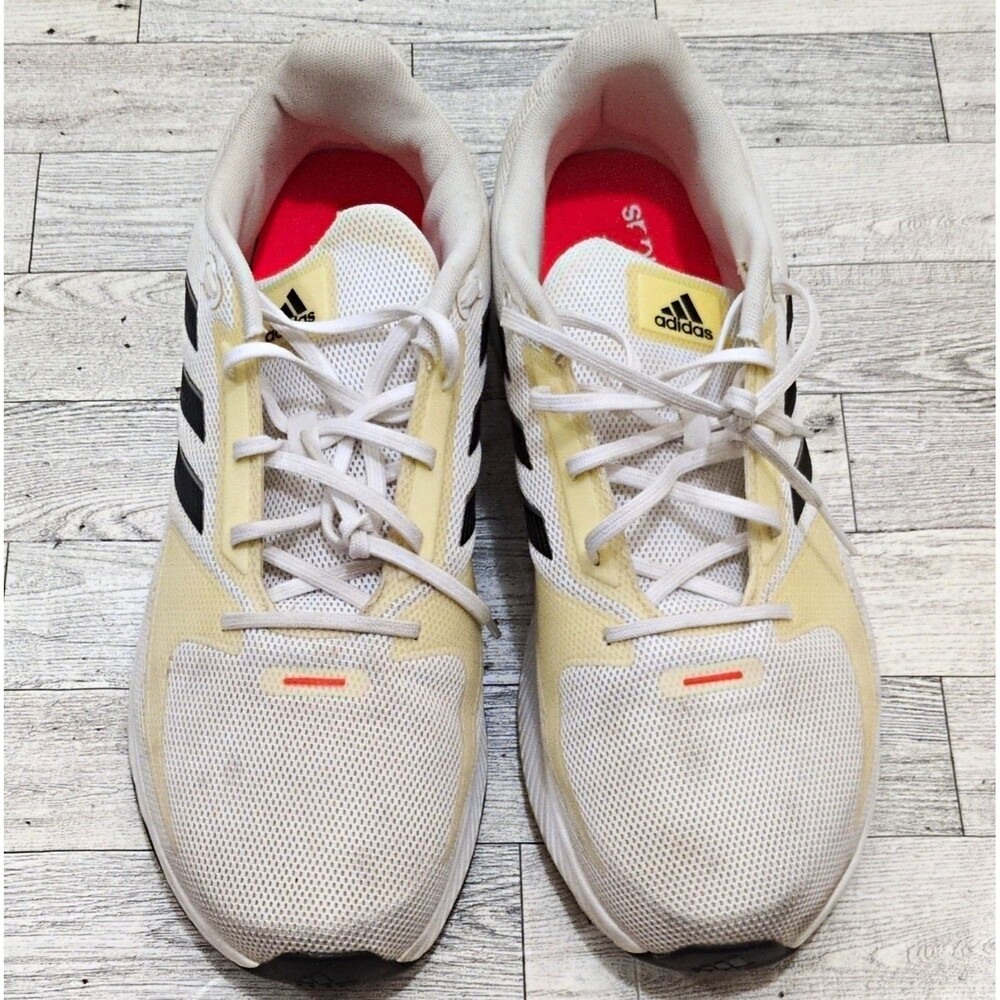 Adidas Runfalcon 2.0 White/Black/Off Yellow Men's Running Shoe Size 11.5